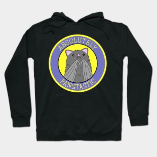 Illustrated Bat Absolutely Fangtastic Animal Pun Hoodie